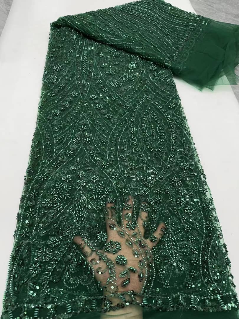 Fully Beaded Net Fabric