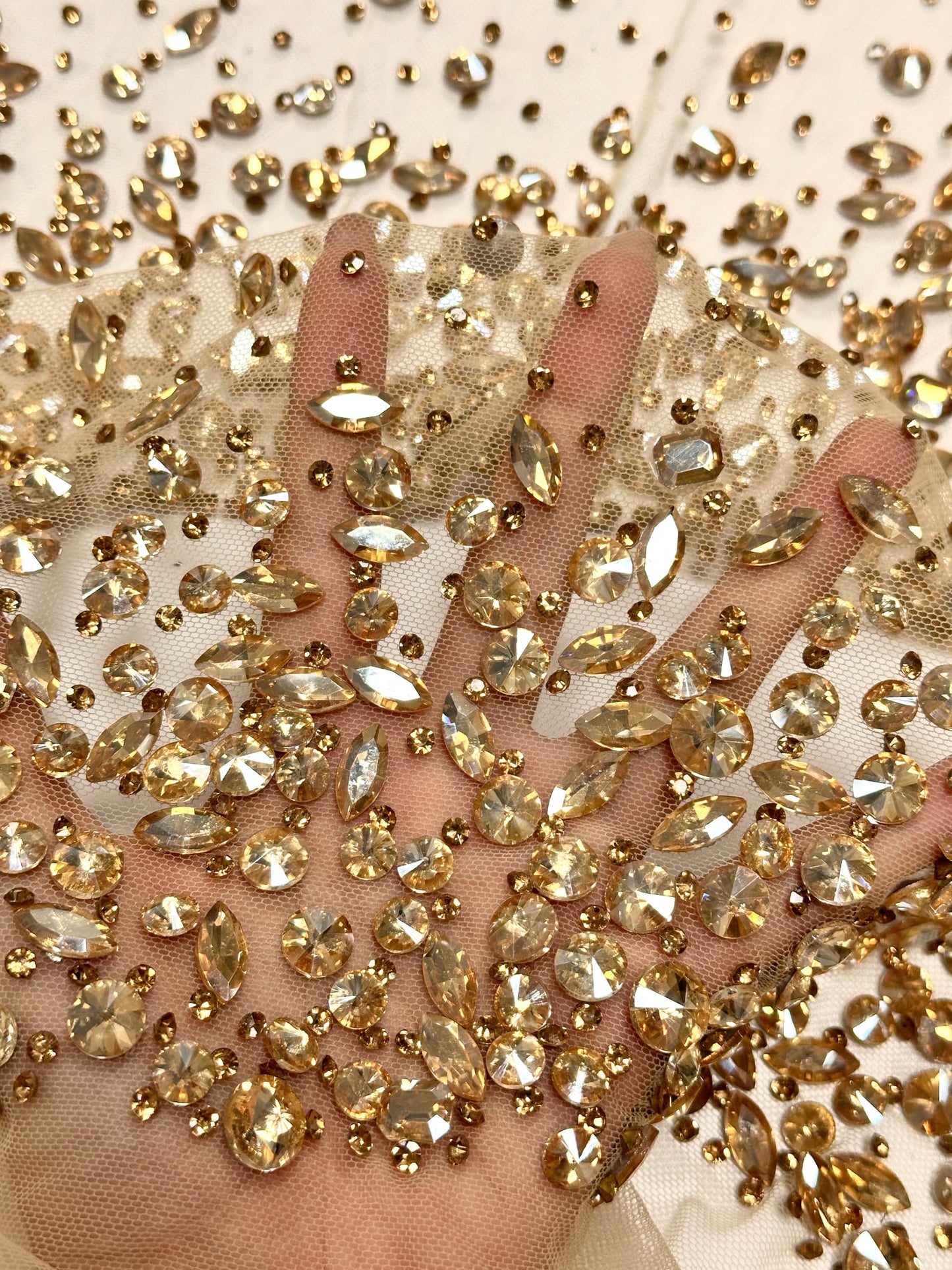 Glass Beaded Couture Fabric