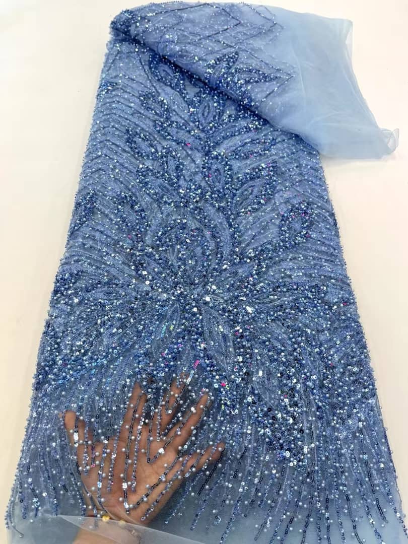 Fully Beaded Net Fabric