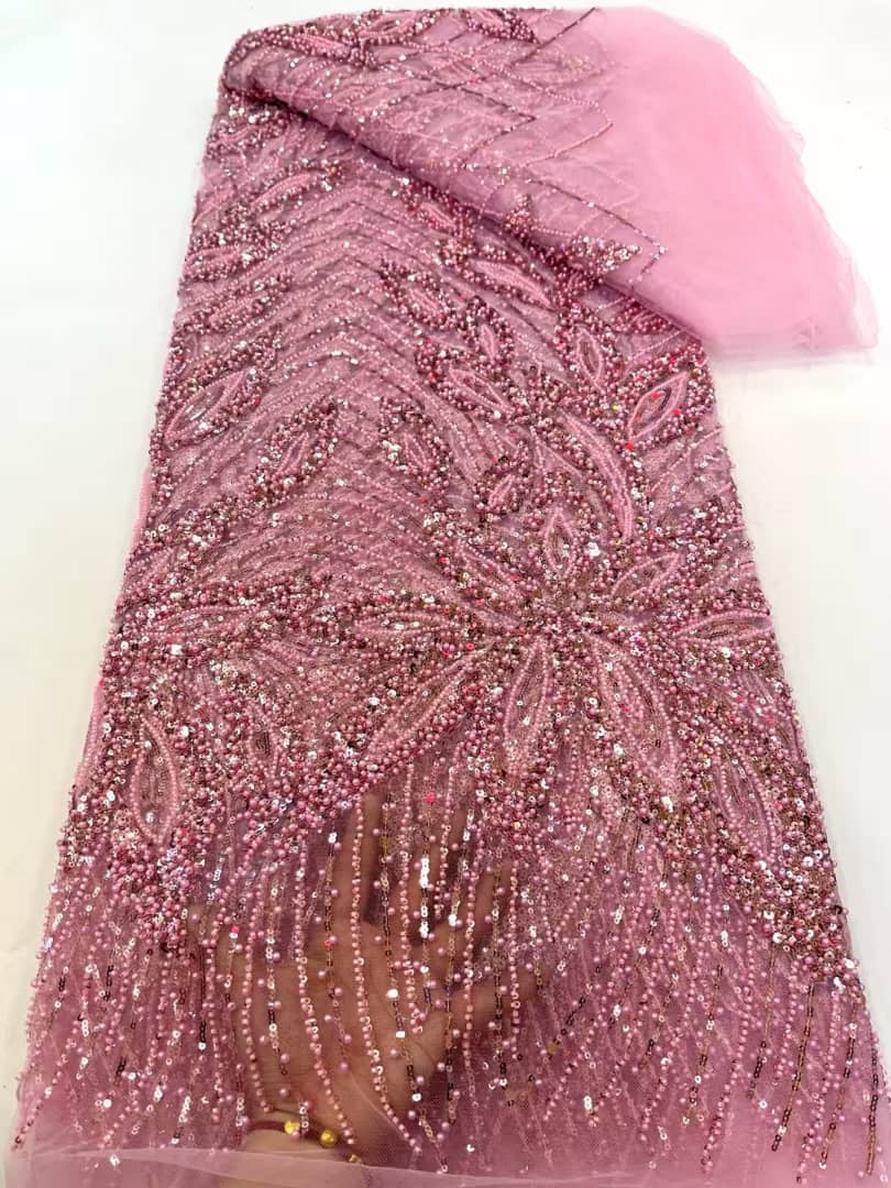 Fully Beaded Net Fabric