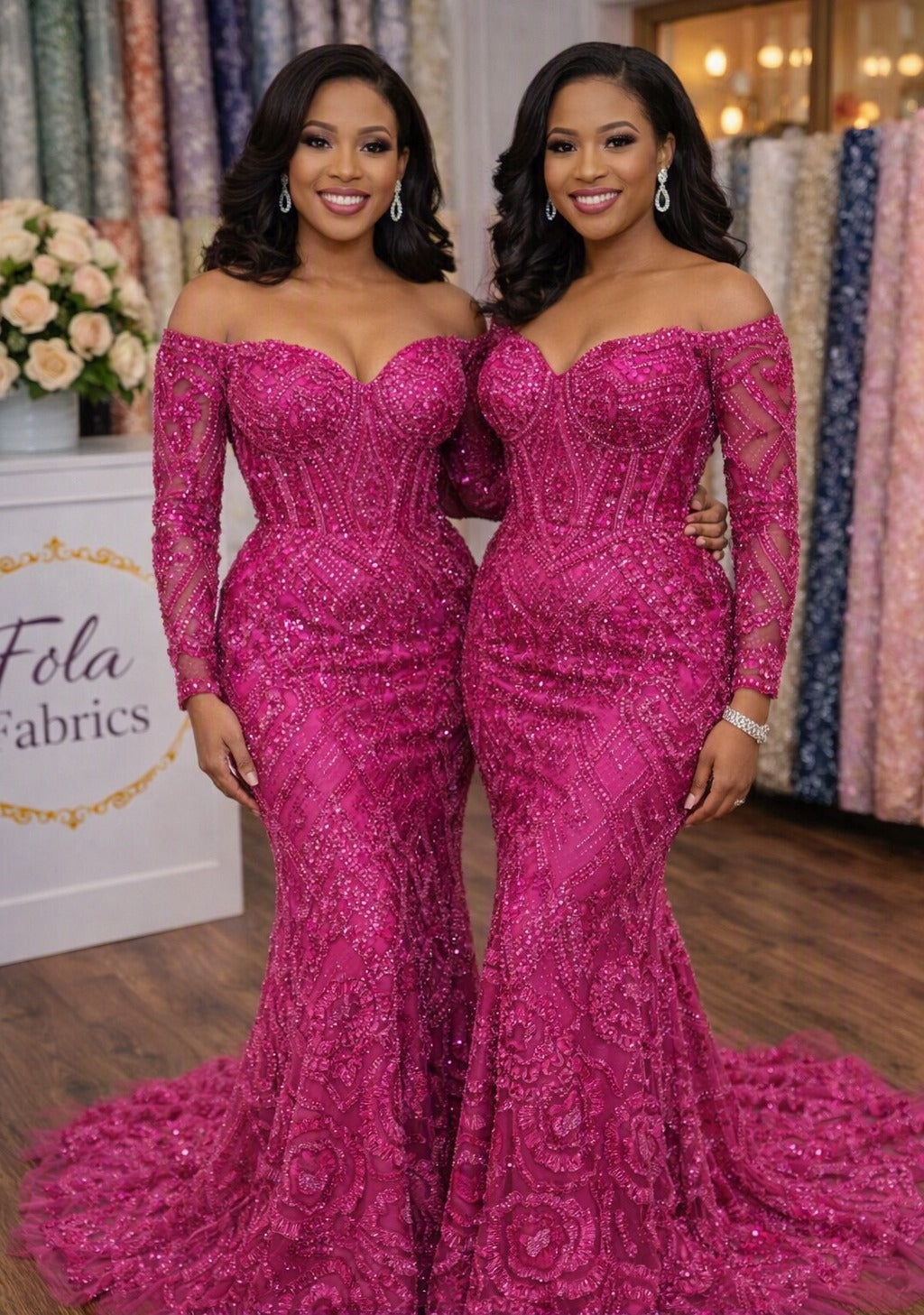 Beaded Sequined Tulle Lace