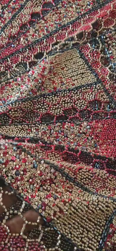 Fully Beaded Couture Net Fabric