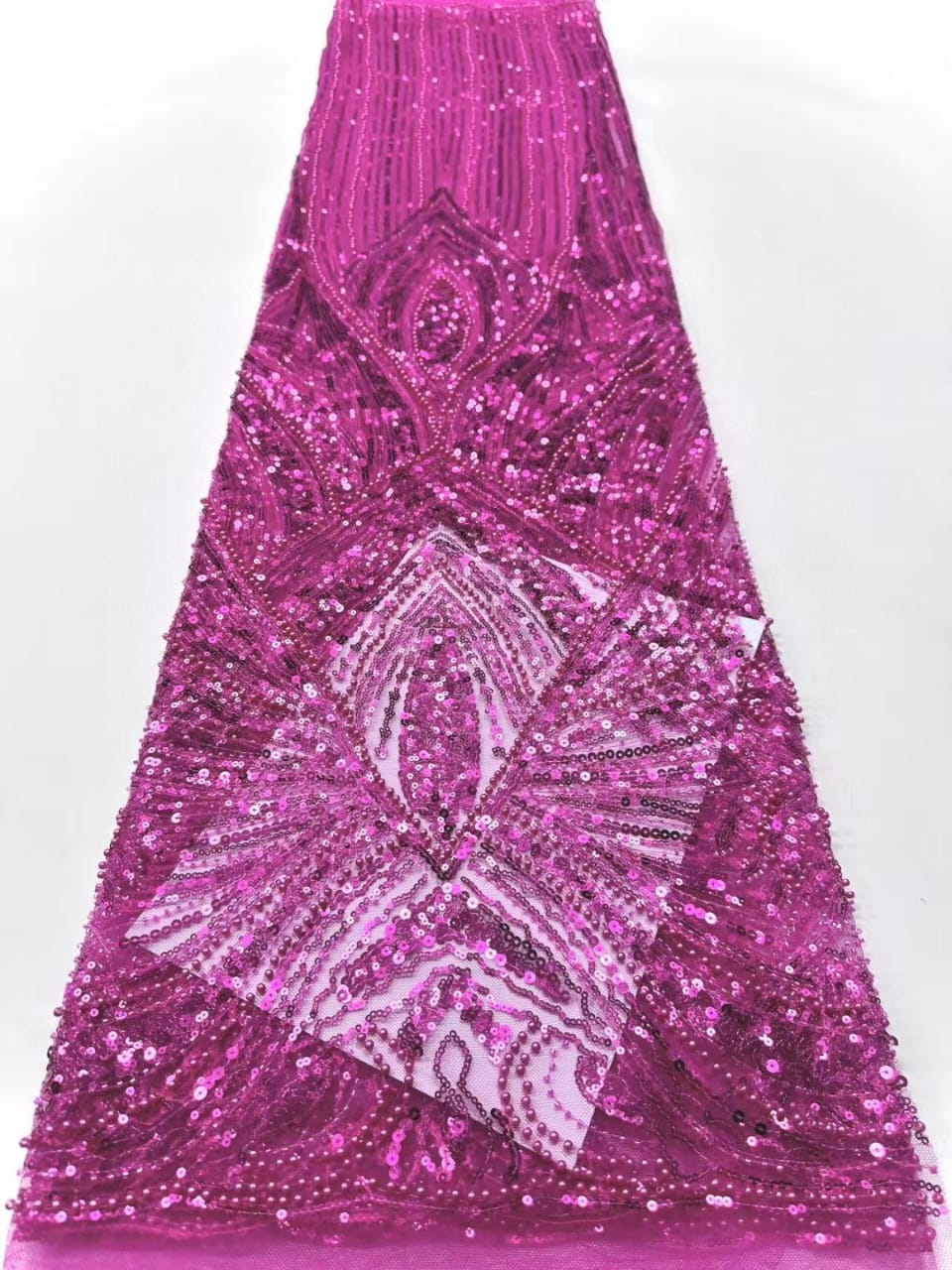 Beaded Sequined Tulle Lace