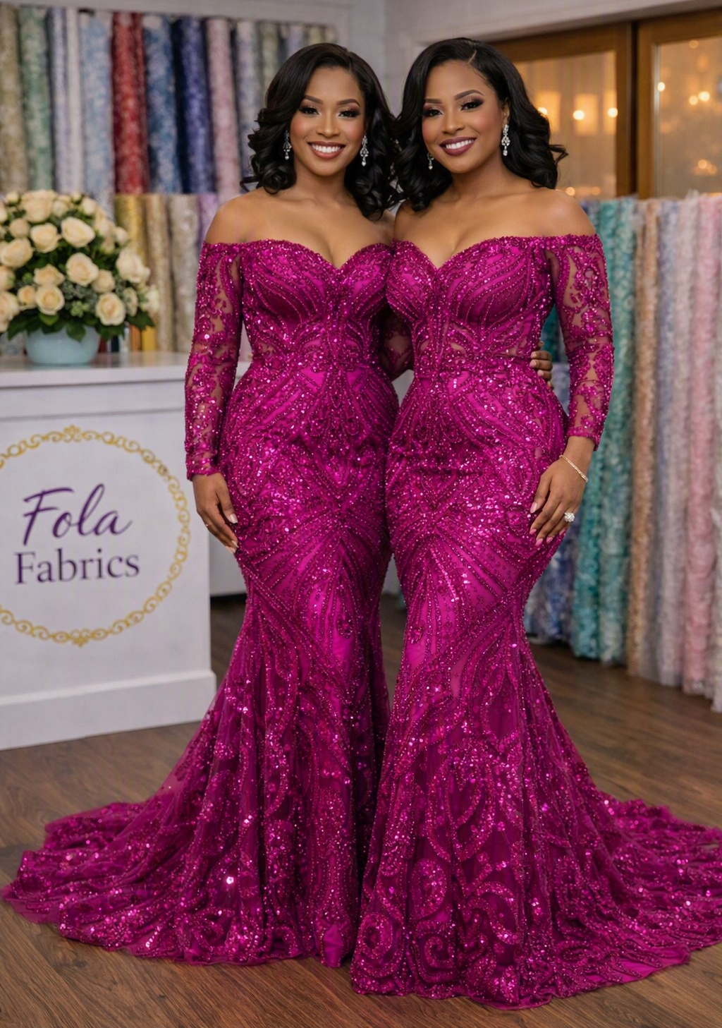 Beaded Sequined Tulle Lace